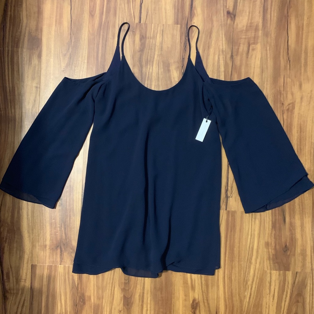 Lovers + Friends Navy Cold Shldr Dress NWT sz S